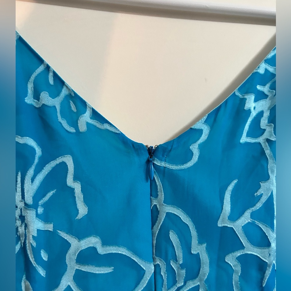 Oue‎ Per Oue Veste blue velvet burnout dress size 8 - Picture 8 of 11